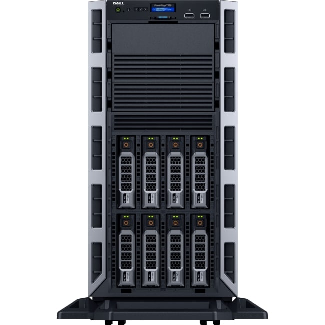 Dell PowerEdge T330 5U Tower Server - 1 x Intel Xeon E3-1240 v5 Quad-core (4 Core) 3.50 GHz - 8 GB Installed DDR4 SDRAM - 300 GB (1 x 300 GB) 12Gb/s SAS HDD - Serial ATA/600, 12Gb/s SAS Controller - 0, 1, 5, 10, 50 RAID Levels - 1 x 495 W