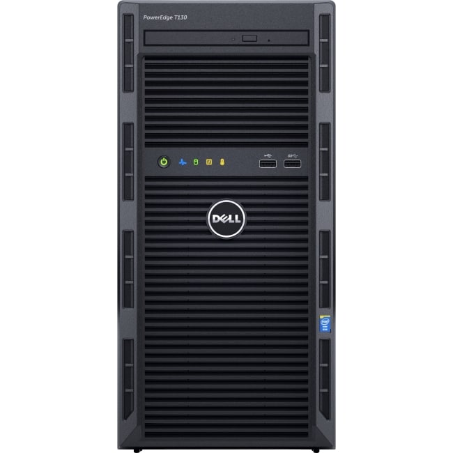 Dell PowerEdge T130 Mini-tower Server - 1 x Intel Xeon E3-1220 v5 Quad-core (4 Core) 3 GHz - 4 GB Installed DDR4 SDRAM - 1 TB HDD - FreeDOS - Serial ATA Controller - 290 W