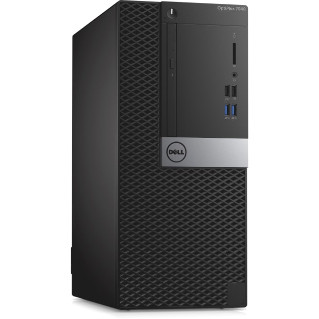 Dell OptiPlex 7040 Desktop Computer - Intel Core i7 (6th Gen) i7-6700 3.40 GHz - 16 GB DDR4 SDRAM - 256 GB SSD - Windows 10 Pro 64-bit (English/French/Spanish) - Mini-tower